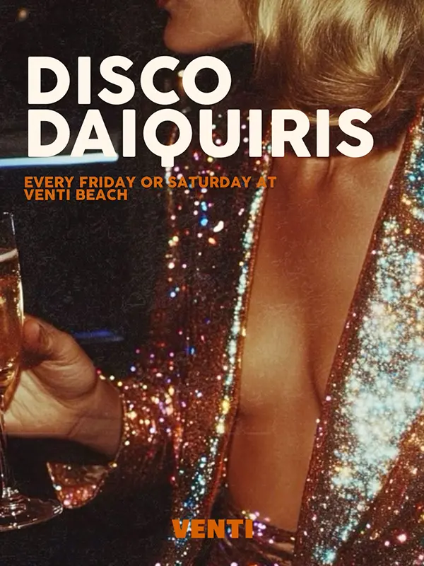 aankondiging van dj feestje op vrijdag en zaterdag